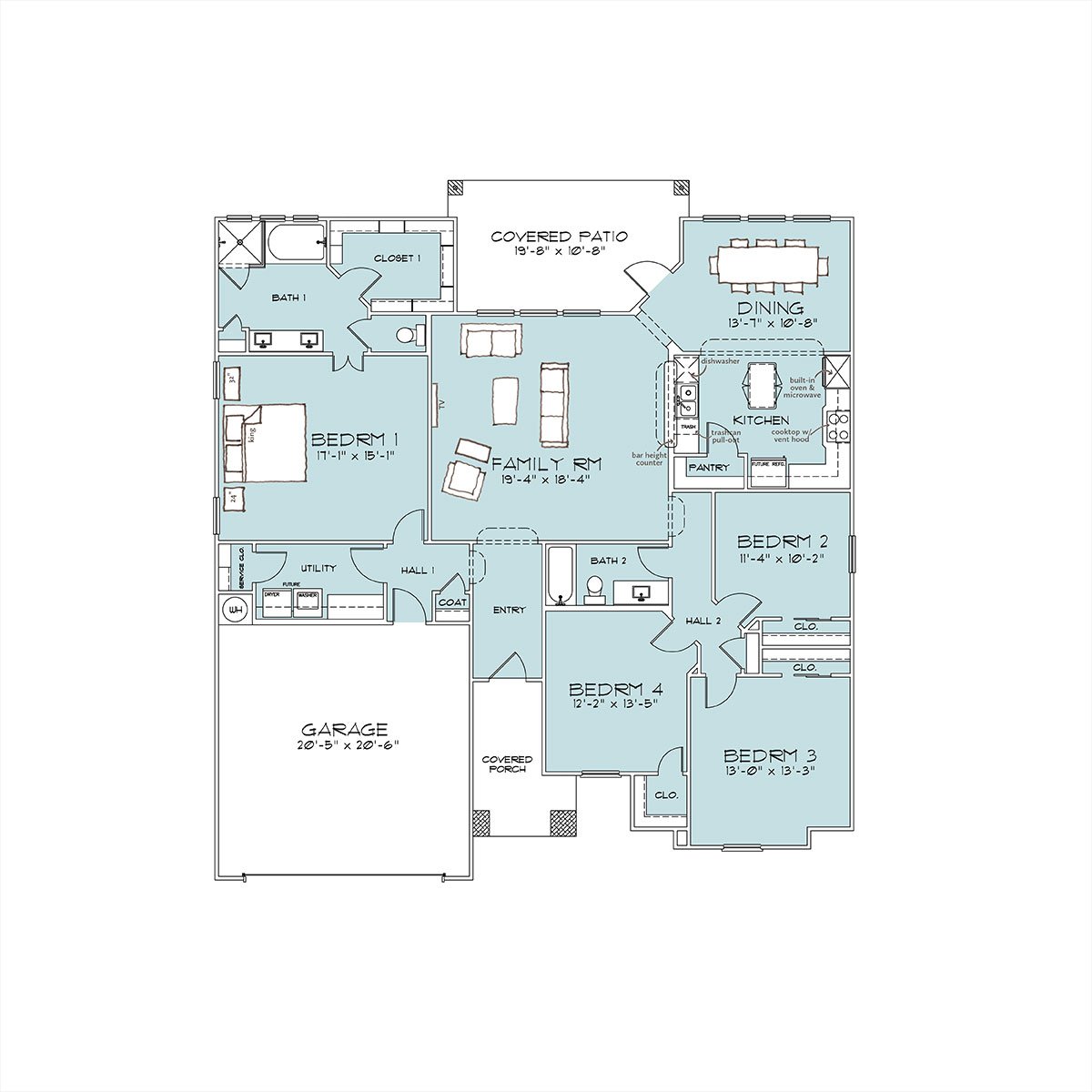 Temple Home Builders Pinehurst II Floor Plan